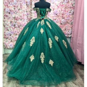 Ball Gowns Green Quinceanera Dresses for Girls Sweetheart Appliques Vestido De 15