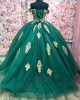 Ball Gowns Green Quinceanera Dresses for Girls Sweetheart Appliques Vestido De 15