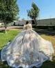 Sweetheart Neck Champagne Quinceanera Dresses 2024 Ball Gown Princess Dress Lace Appliques Two Piece Vestidos De 15 Anos