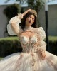 Sweetheart Neck Champagne Quinceanera Dresses 2024 Ball Gown Princess Dress Lace Appliques Two Piece Vestidos De 15 Anos