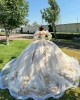 Sweetheart Neck Champagne Quinceanera Dresses 2024 Ball Gown Princess Dress Lace Appliques Two Piece Vestidos De 15 Anos