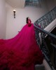 Customized Hot Pink Quinceanera Dress Tiered Ball Gown Gold Lace Applique Sweet 16 Vestidos De 15 Anos