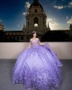 Off The Shoulder Lavender Quinceanera Dresses With Detachable Train