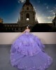 Off The Shoulder Lavender Quinceanera Dresses With Detachable Train