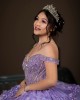 Off The Shoulder Lavender Quinceanera Dresses With Detachable Train