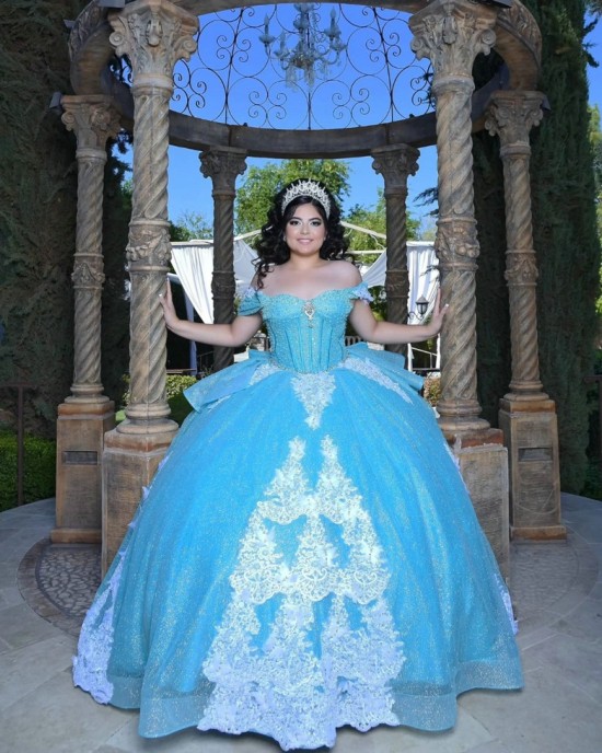 Off Shoulder Aqua Quinceanera Dresses Sweetheart Neck Vestidos Sweet 16 Years Party Prom Vintage Floor Length Ball Gown