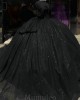 Off Shoulder Black Vestidos De 15 Anos Sweet 15 Gowns Sequin Quinceanera Dress Sweetheart Neck 2024 Ball Gown Princess Dresses With Bow