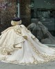 Off Shoulder Champagne Quinceanera Dress Birthday Party Gowns Gold Lace Appliques Sweetheart Neck Vestidos De 15 Anos With Bow