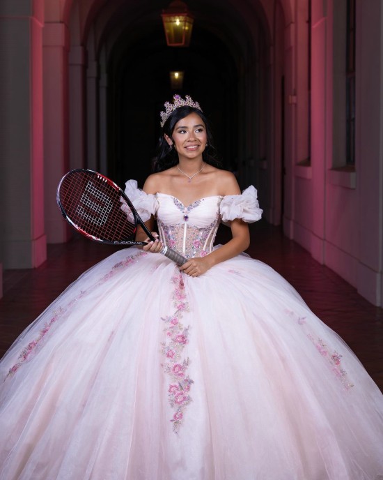 Off Shoulder Quince Dress Pink Vestidos De 15 Anos Sweetheart Neck Birthday Party Dress With Flowers