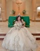 Off Shoulder Vestidos De 15 Anos Sequin Champagne Quinceanera Dress Lace Appliques Sweetheart Neck Princess Dress With Bow