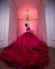 Ruffled Red Quinceanera Dress Sequin Sweetheart Neck Vestidos De 15 Anos Off Shoulder Instagram Gown