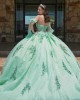 Sagr Green Quinceanera Dresses Sweetheart Neck 2024 Ball Gown Sleeveless Princess Dress Lace Appliques Vestidos De 15 Anos