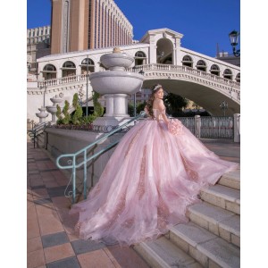 Sequin Pink Quinceanera Dress Off Shoulder Vestidos De 15 Anos Sweetheart Neck Girl Women Dress