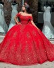 Shiny Red Quinceanera Dress Sweetheart Neck Sweet 15 Gowns Sequin Vestidos De 15 Anos With Bow