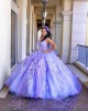 Sleeveless Lavender Quinceanera Dress Lace Applique Ball Gown Formal Graduation Gowns Vestidos De 15 Anos Customized