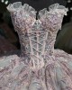 Sleeveless Pink Quinceanera Dress Sweet 15 Gowns Sequin XV Anos Lace Appliques Sweetheart Neck Vestidos De 15 Anos