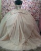 Spaghetti Strap Pink Quinceanera Dress Ball Gown Lace Applique Sweetheart Neck Sweet 16 Vestido De 15 Anos