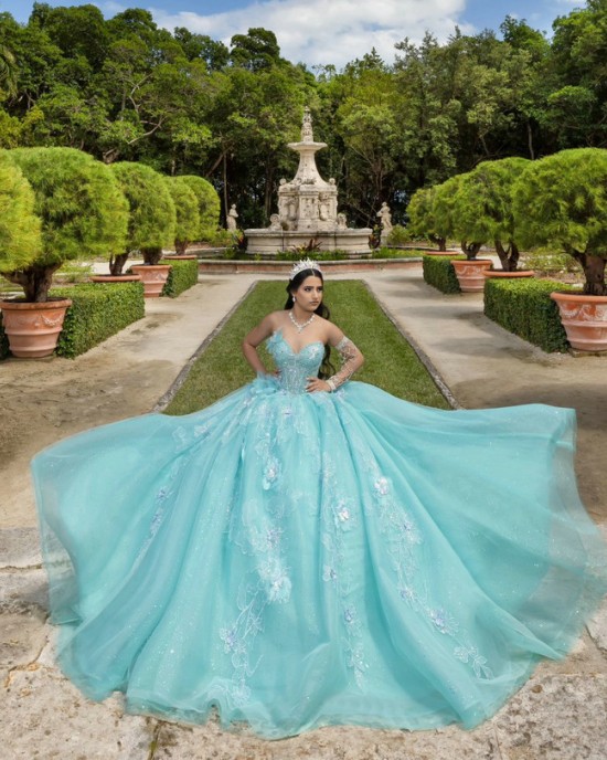 Sweetheart Neck Aqua Blue Quinceanera Dress Sweet 15 Gowns Sequin XV Anos Lace Appliques Sleeveless Vestidos De 15 Anos