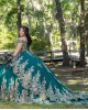 Sweetheart Neck Emerald Green Quinceanera Dress Sweet 15 Birthday Party Gown Sequin XV Anos Lace Appliques Off Shoulder Vestidos De 15 Anos