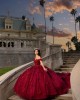 Sweetheart Neck Quinceanera Dress Red Vestidos De 15 Anos Off Shoulder Sequin Sweet 15 Gowns With 3D Flowers