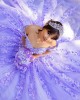 Off Shoulder Beading Lace Appliques Lavender Quinceanera Dresses With 3D Floral Appliqués