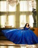 Off Shoulder Bow Sequin Royal Blue Quinceanera Dress