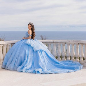 Off Shoulder Sweetheart Neckline Beaded Nude Quinceanera Dresses