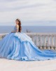 Off Shoulder Sweetheart Neckline Beaded Nude Quinceanera Dresses