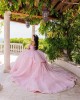 Off Shoulder Sweetheart Neckline Beaded Nude Quinceanera Dresses