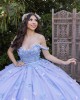 Off Shoulder Sweetheart Neckline Light Blue Quinceanera Dresses With Color Butterfly