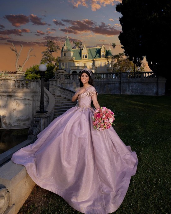 Sweetheart Neckline Off Shoulder Beading Sequins Pink Quinceanera Dresses