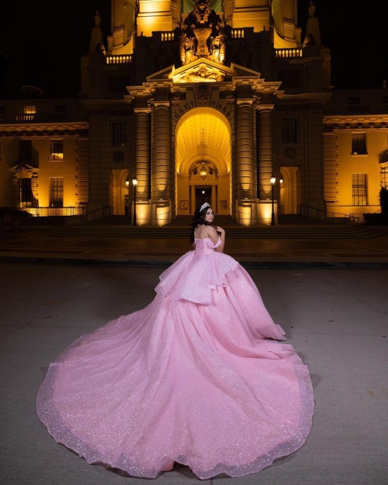 Off Shoulder Beading Ball Gown Sweetheart Neckline Pink Quinceanera Dresses