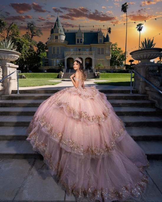 Off Shoulder Beading Ball Gown Sweetheart Neckline Sequin Pink Quinceanera Dress