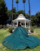 Off Shoulder Sweetheart Necklin Metallic Sequin Emerald Green Quinceanera Dress