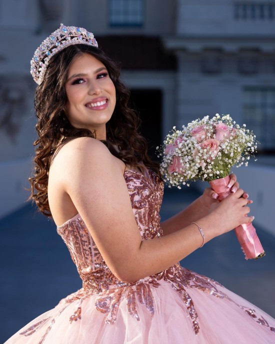 Sweetheart Neckline Beading Ball Gown Lace Appliques Sleeveless Corset Pink Quinceanera Dress