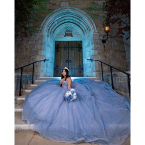 Beading Sleeveless Ball Gown Sweetheart Neckline Blue Quinceanera Dresses