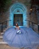 Beading Sleeveless Ball Gown Sweetheart Neckline Blue Quinceanera Dresses