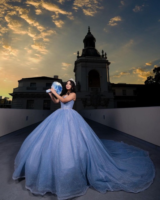 Beading Sleeveless Ball Gown Sweetheart Neckline Blue Quinceanera Dresses