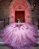 Metallic Sequin Off Shoulder Ball Gown Sweetheart Neckline Lilac Quinceanera Dresses