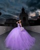 Sweetheart Neckline Ball Gown Off Shoulder Sequin Lilac Quinceanera Dresses