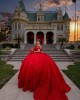 Sweetheart Neckline Lace Appliques Off Shoulder Ball Gown Red Quinceanera Dresses