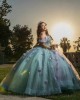 Aqua Blue Quinceanera Dress Sweetheart Neck Vestidos De 15 Anos 3D Flowers Girls Sweet 16 Dresses Off Shoulder 2024 Wear Pageant 