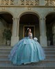 Aqua Blue Quinceanera Dress Sweetheart Neck Vestidos De 15 Anos 3D Flowers Girls Sweet 16 Dresses Off Shoulder 2024 Wear Pageant 