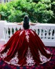 Burgundy Quinceanera Dress Sweetheart Neck Sleeveless Wear Pageant Lace Appliques Girls Ball Gown Sweet 16 Dresses