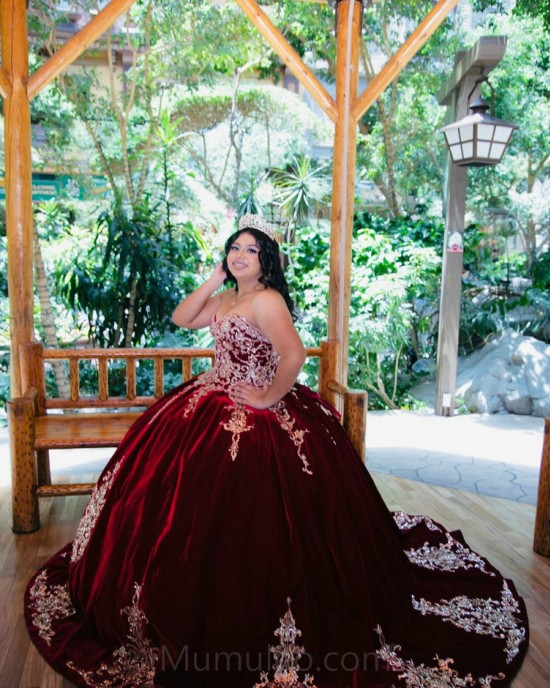 Burgundy Quinceanera Dress Sweetheart Neck Sleeveless Wear Pageant Lace Appliques Girls Ball Gown Sweet 16 Dresses