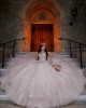 Champagne Quince Dress Off Shoulder Birthday Party Robe Sweetheart Neck Sweet 16 Gowns 3D Flowers Vestidos De 15 Anos With Bow