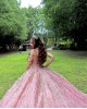 Coral Quinceanera Dress Off Shoulder Vestidos De 15 Anos Lace Appliques Wear Pageant Sweetheart Neck Sweet 15 Prom Party Dresses