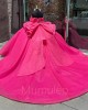 Hot Pink Quince Dress Off Shoulder Vestidos De 15 Anos Pearl Birthday Gowns Sweet 15 16 Dresses With Bow