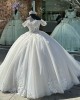 Lace Appliqued Ivory Quinceanera Dresses Off The Shoulder