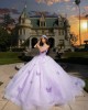 Hot Pink Quince Dress Off Shoulder Birthday Party Robe Sweetheart Neck Sweet 15 Gowns 3D Flowers Vestidos De 15 Anos